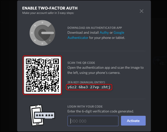 qr code epic games 2fa